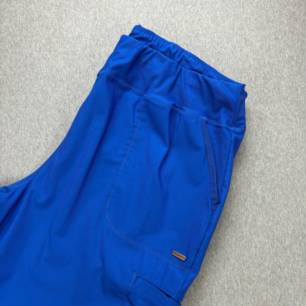 Cherokee Scrub Pants Womens XL Blue‎ Mid Rise Slim Straight Workwear Medical